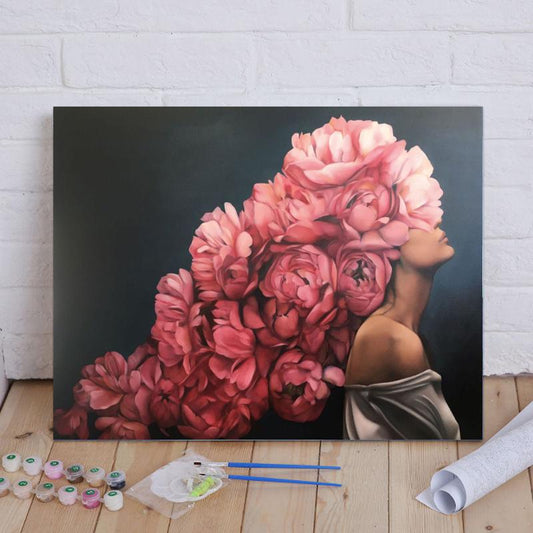 Crimson Bloom Cascade - 40x50 cm paint by numbers kit