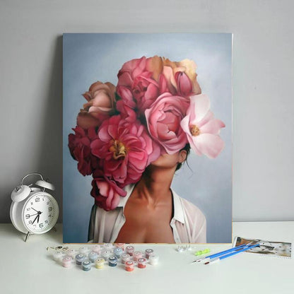 Blushing Floral Veil - 40x50 cm paint by numbers kit