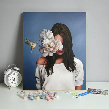 White Blossom Serenity - 40x50 cm paint by numbers kit
