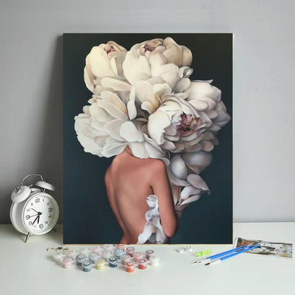 Ivory Bloom Silhouette - 40x50 cm paint by numbers kit