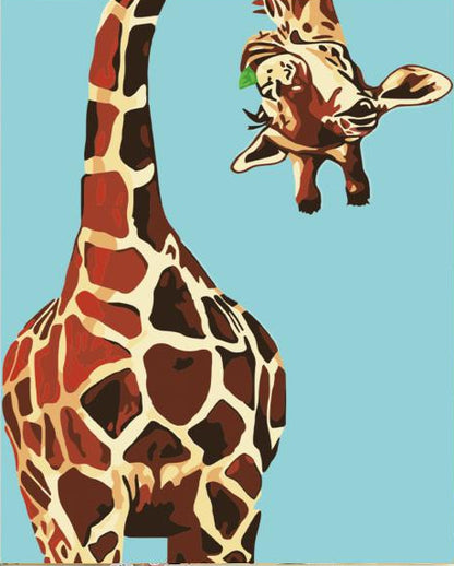 Playful Giraffe Pair - 40x50 cm paint by numbers kit