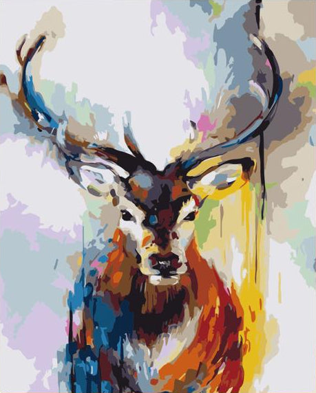 Watercolour Stag - 40x50 cm paint by numbers kit