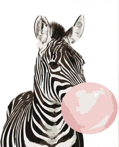 Bubblegum Zebra - 40x50 cm paint by numbers kit