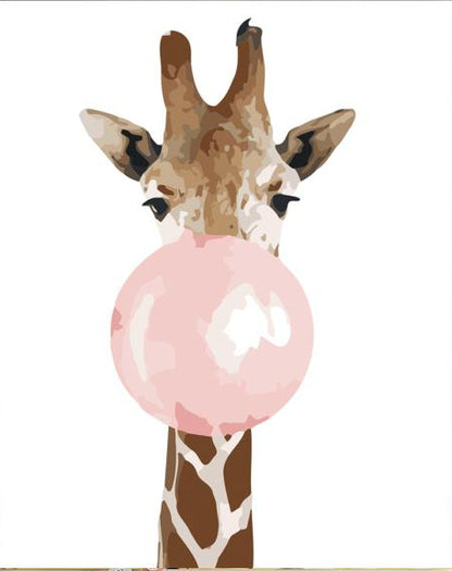 Bubblegum Giraffe - 40x50 cm paint by numbers kit