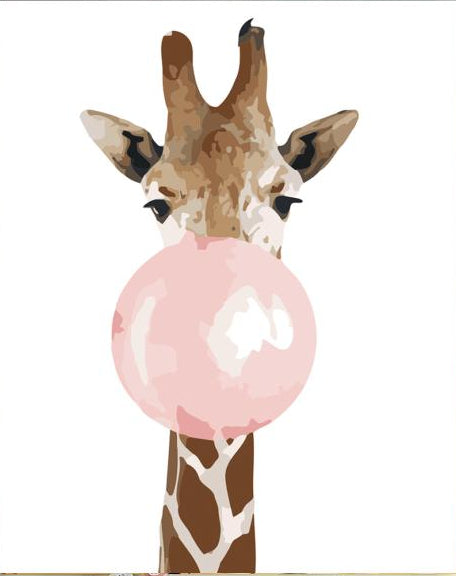 Bubblegum Giraffe - 40x50 cm paint by numbers kit