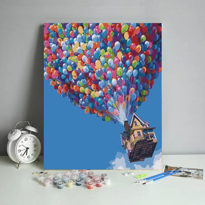 Flying Balloon House - 40x50 cm paint by numbers kit