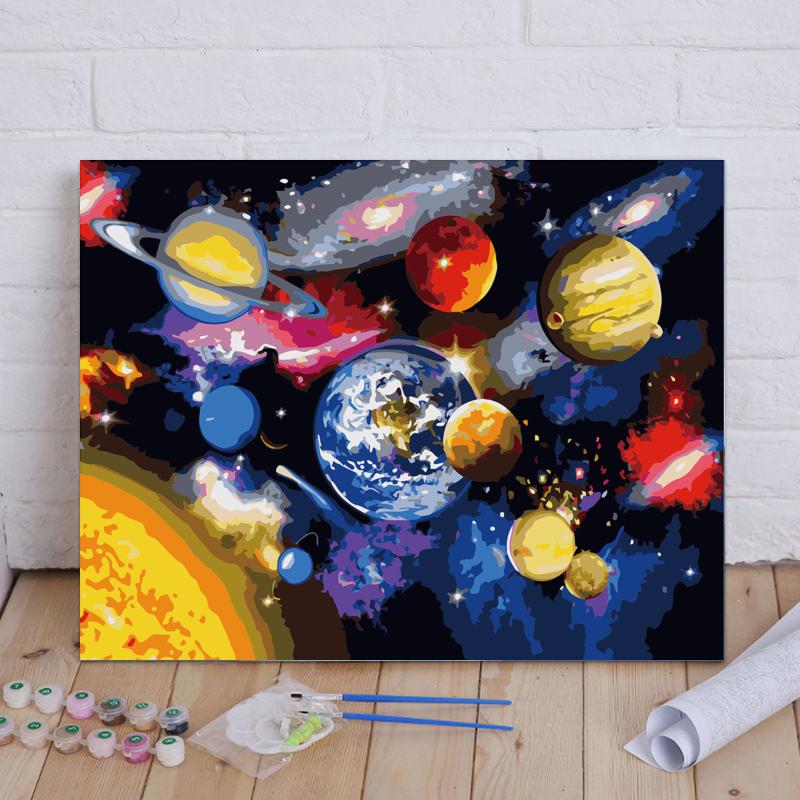 Cosmic Planet Parade - 40x50 cm paint by numbers kit