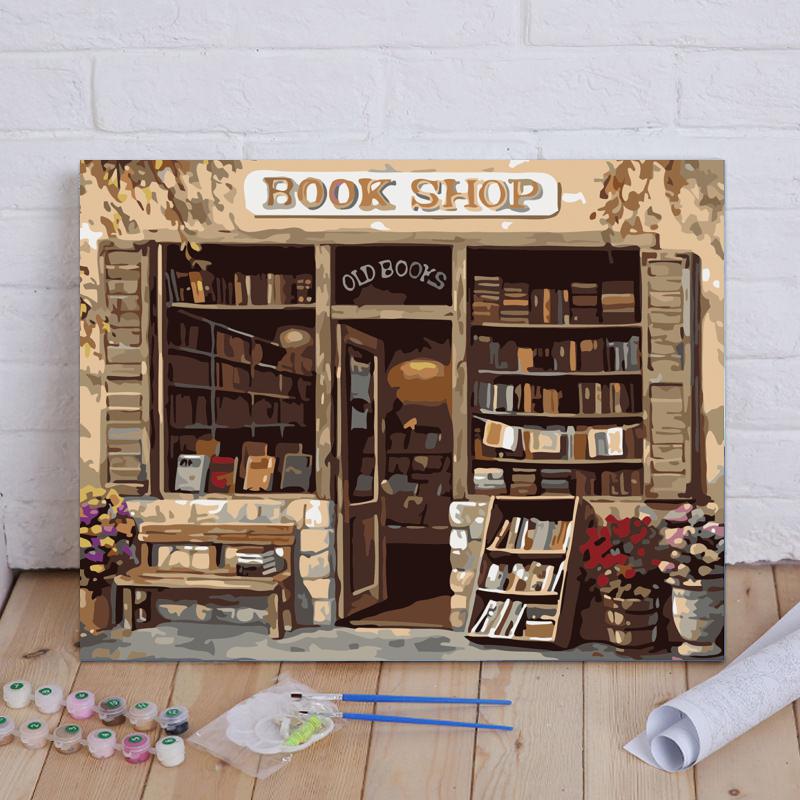 Old Town Bookshop - 40x50 cm paint by numbers kit