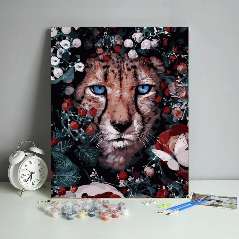 Cheetah in the Secret Garden - 40x50 cm paint by numbers kit