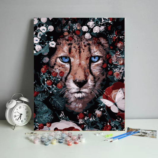 Cheetah in the Secret Garden - 40x50 cm paint by numbers kit