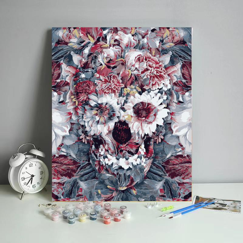 Garden Skull Portrait - 40x50 cm paint by numbers kit