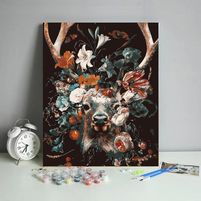 Floral Crown Stag - 40x50 cm paint by numbers kit