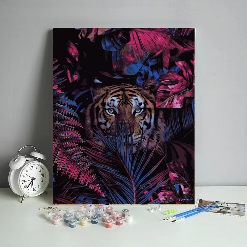 Neon Jungle Tiger - 40x50 cm paint by numbers kit