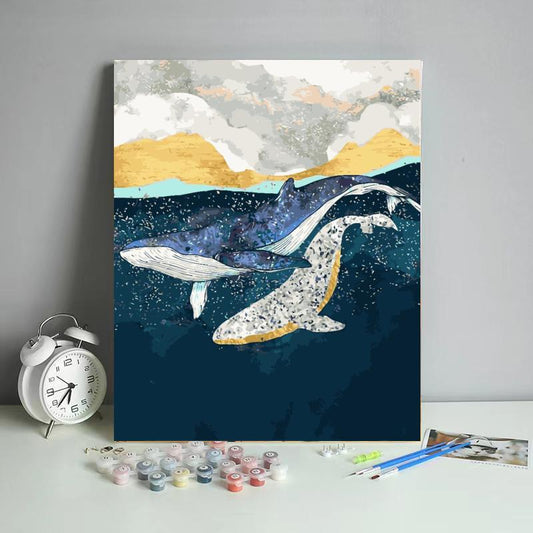 Whales Beneath the Waves - 40x50 cm paint by numbers kit