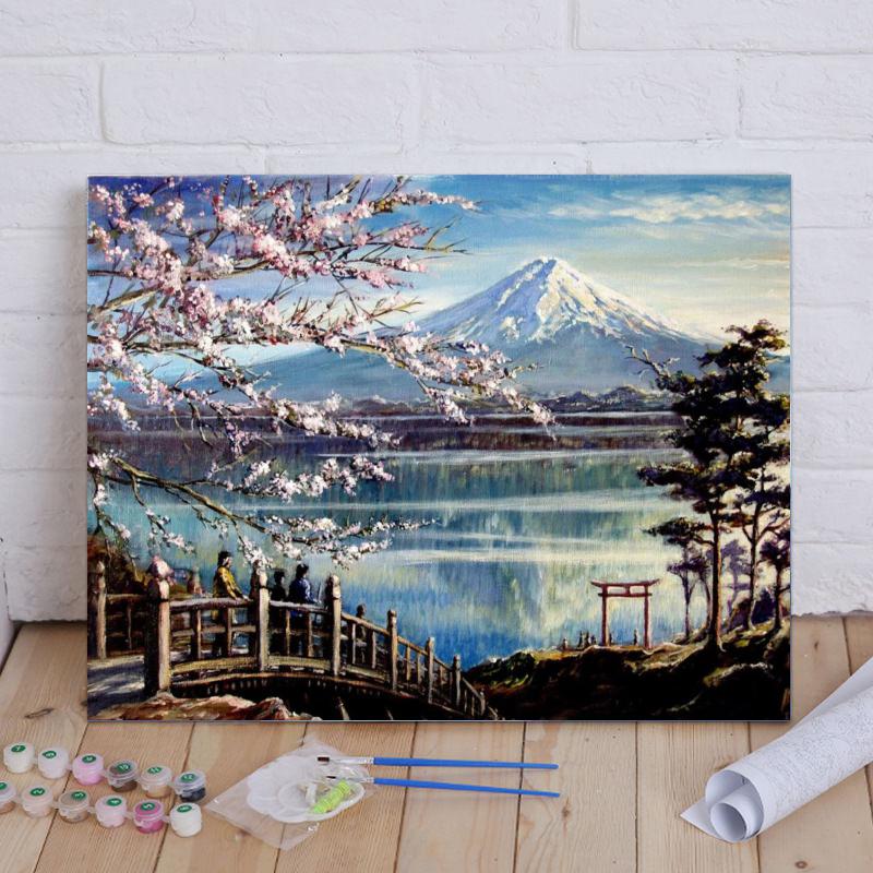 Mount Fuji Lakeside Spring - 40x50 cm paint by numbers kit