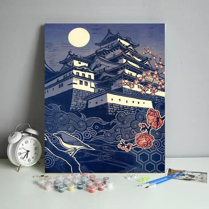 Moonlit Japanese Castle - 40x50 cm paint by numbers kit