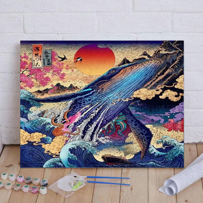 Whale of the Rising Sun - 40x50 cm paint by numbers kit