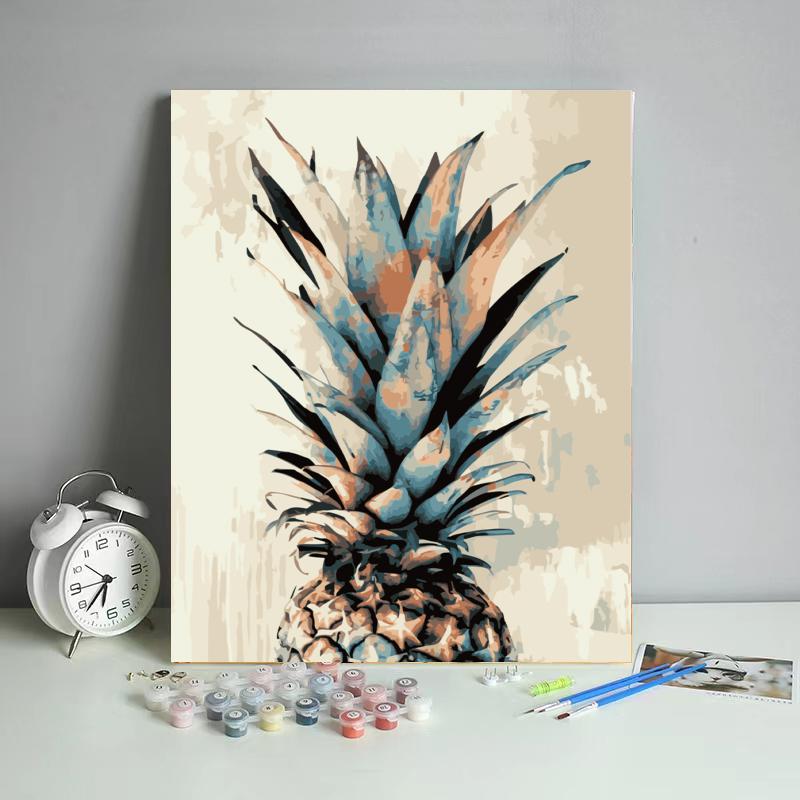 Vintage Blue Pineapple - 40x50 cm paint by numbers kit