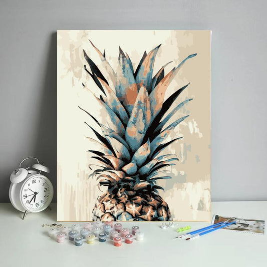 Vintage Blue Pineapple - 40x50 cm paint by numbers kit