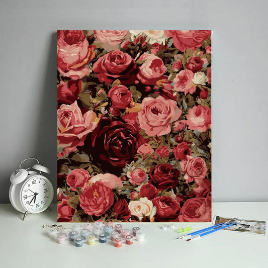 Crimson Rose Garden - 40x50 cm paint by numbers kit