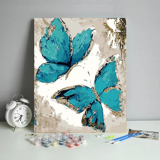 Twin Blue Butterflies - 40x50 cm paint by numbers kit