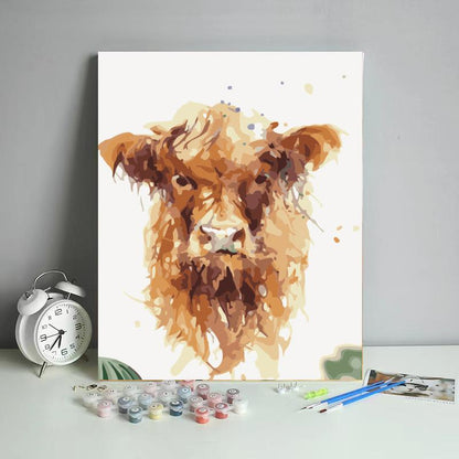 Watercolor Highland Cow - 40x50 cm paint by numbers kit