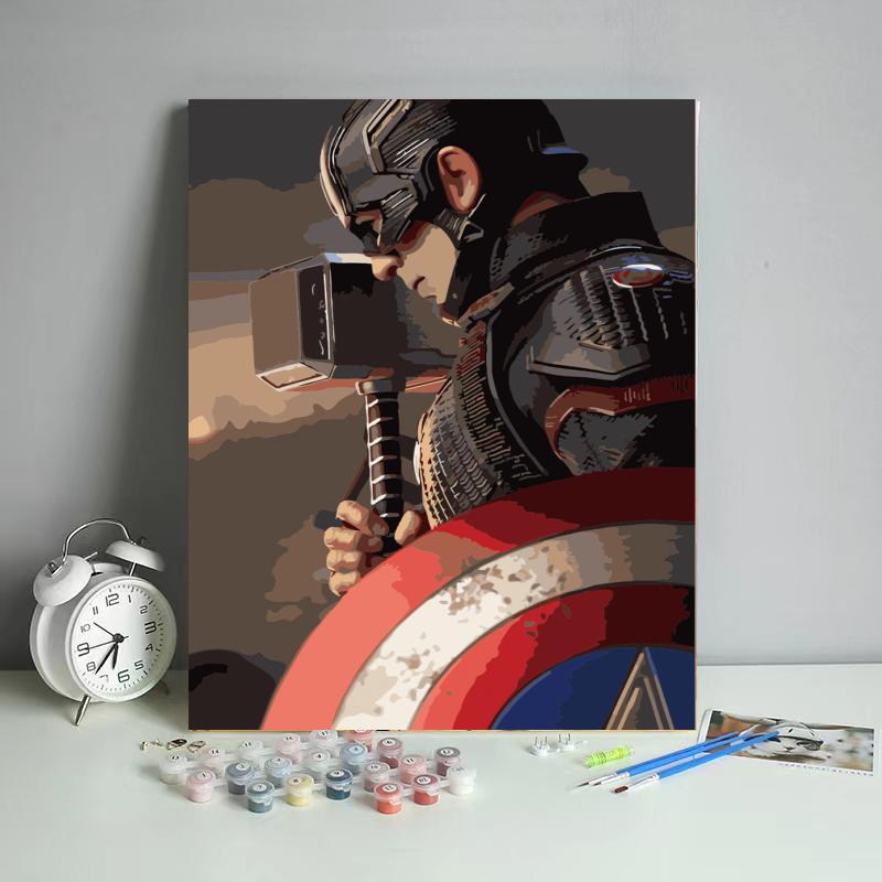 Shield Warrior at Sunset - 40x50 cm paint by numbers kit