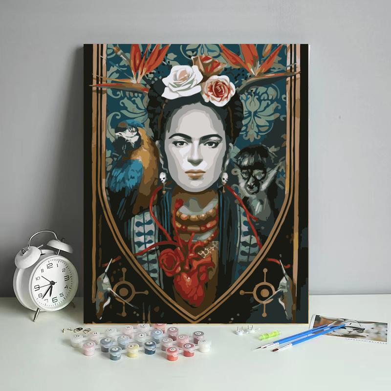 Floral Icon Portrait - 40x50 cm paint by numbers kit