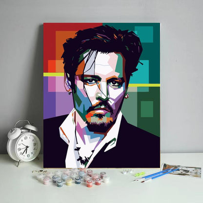 Geometric Movie Star Portrait - 40x50 cm paint by numbers kit