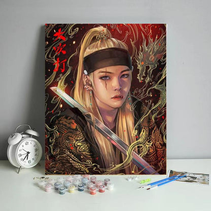 Blindfolded Dragon Warrior - 40x50 cm paint by numbers kit