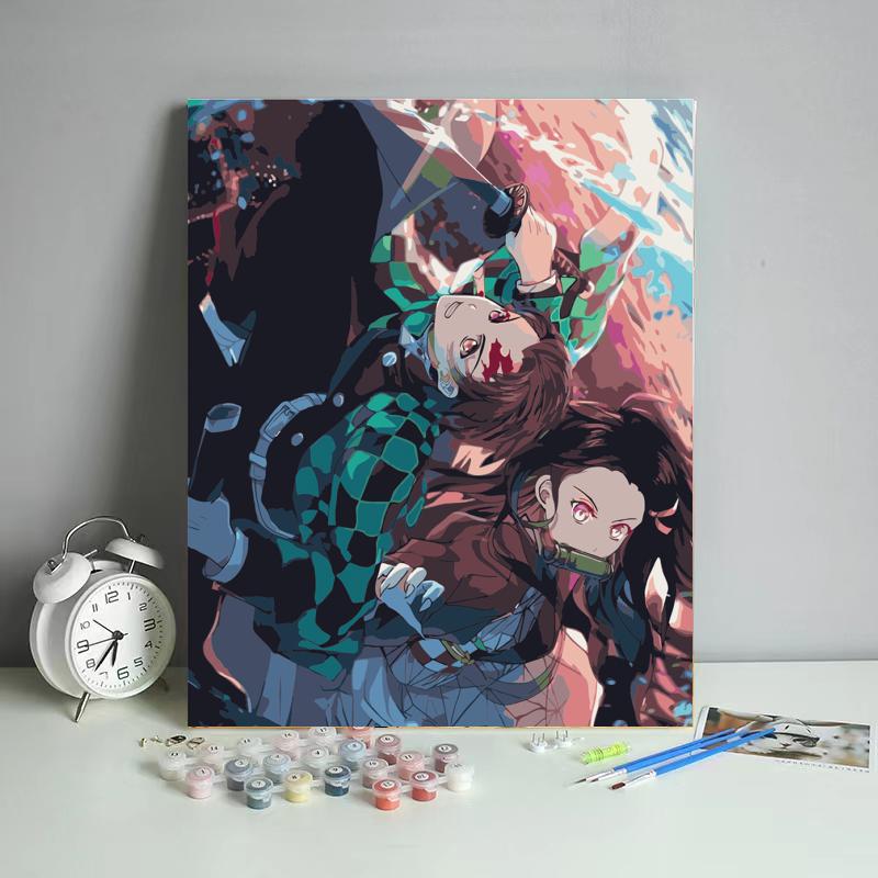 Siblings in Battle - 40x50 cm paint by numbers kit