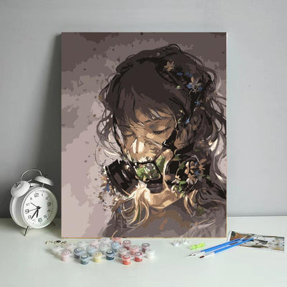 Floral Gas Mask - 40x50 cm paint by numbers kit