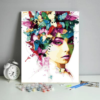 Butterfly Crown Portrait - 40x50 cm paint by numbers kit