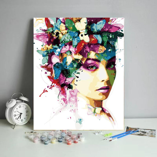Butterfly Crown Portrait - 40x50 cm paint by numbers kit