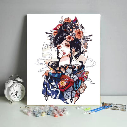 Elegant Kimono Beauty - 40x50 cm paint by numbers kit
