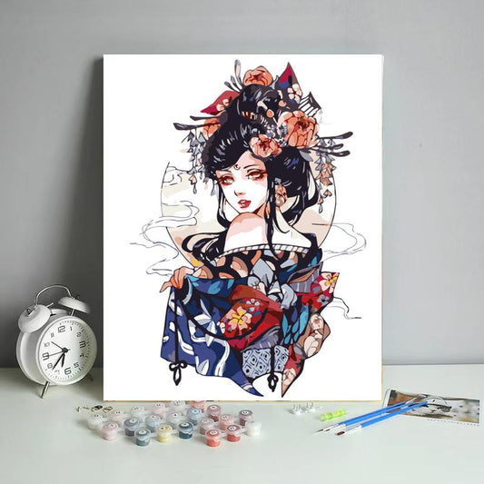 Elegant Kimono Beauty - 40x50 cm paint by numbers kit