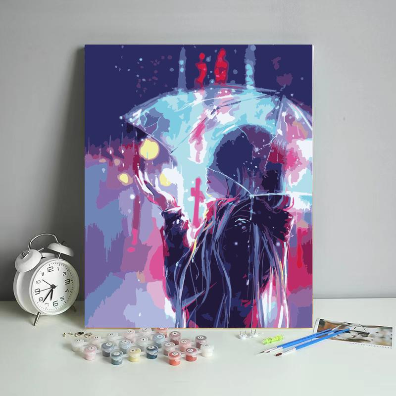 Neon Rain - 40x50 cm paint by numbers kit