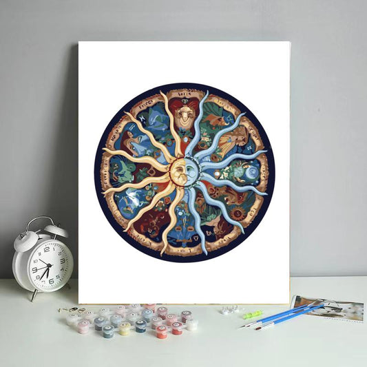 Celestial Zodiac Wheel - 40x50 cm paint by numbers kit