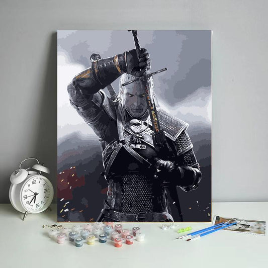 Silver Sword Warrior - 40x50 cm paint by numbers kit