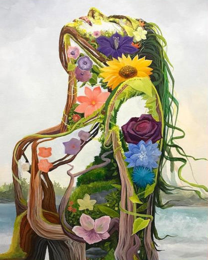 Floral Woman Silhouette - 40x50 cm paint by numbers kit