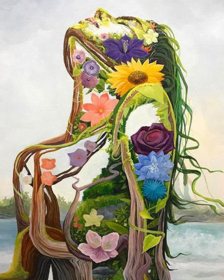 Floral Woman Silhouette - 40x50 cm paint by numbers kit