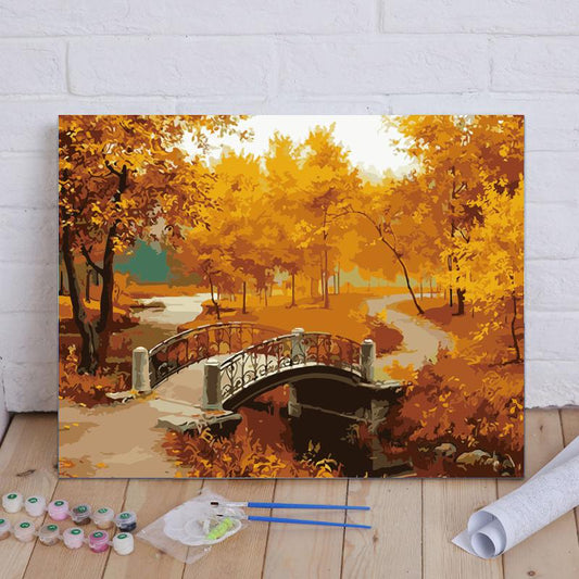 Golden Autumn Bridge - 40x50 cm paint by numbers kit