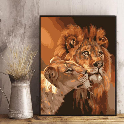 Lion Family Bond - 40x50 cm paint by numbers kit