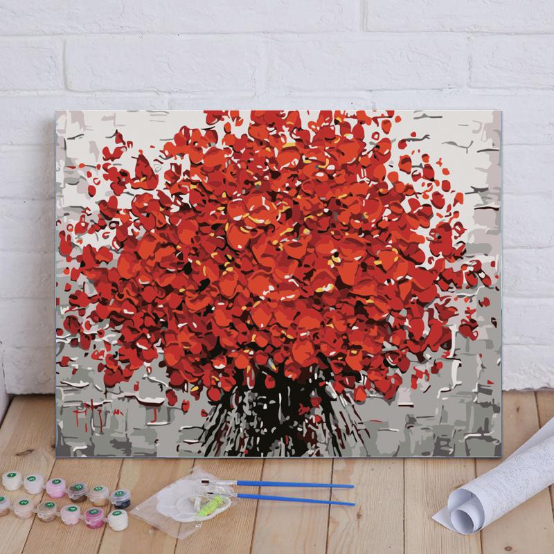 Crimson Blossom Tree - 40x50 cm paint by numbers kit