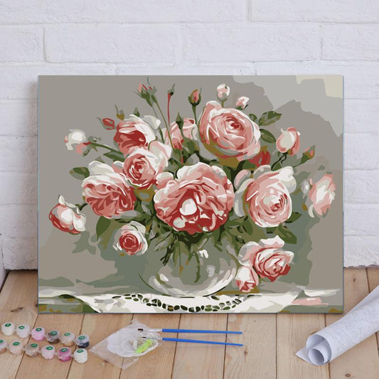 Blush Rose Bouquet - 40x50 cm paint by numbers kit
