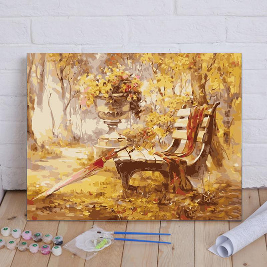 Autumn Park Bench - 40x50 cm paint by numbers kit