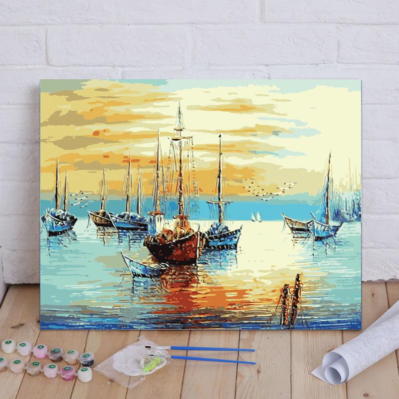 Harbor at Sunset - 40x50 cm paint by numbers kit