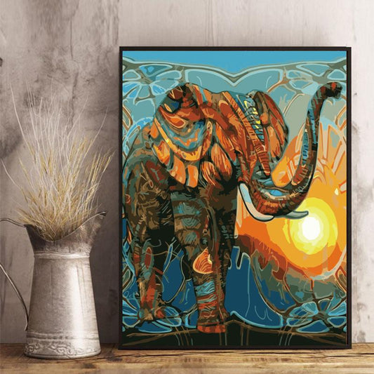 Elephant Sunset - 40x50 cm paint by numbers kit