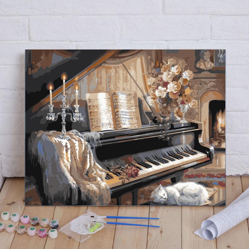 Candlelit Piano - 40x50 cm paint by numbers kit