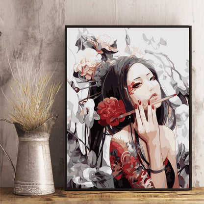 Floral Woman Portrait - 40x50 cm paint by numbers kit